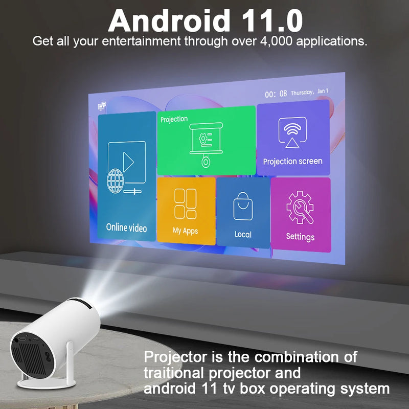 Android Home 4K WiFi Projector