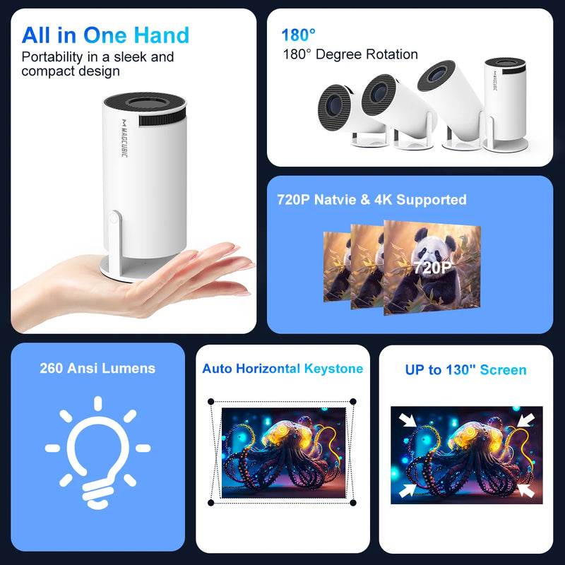 Android Home 4K WiFi Projector