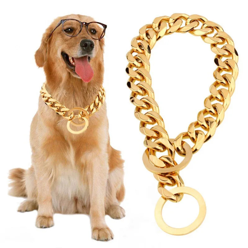 Dog Luxury Gold Chain Collar