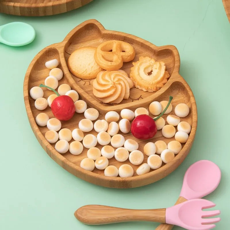 Children's Bamboo Dishes Plate